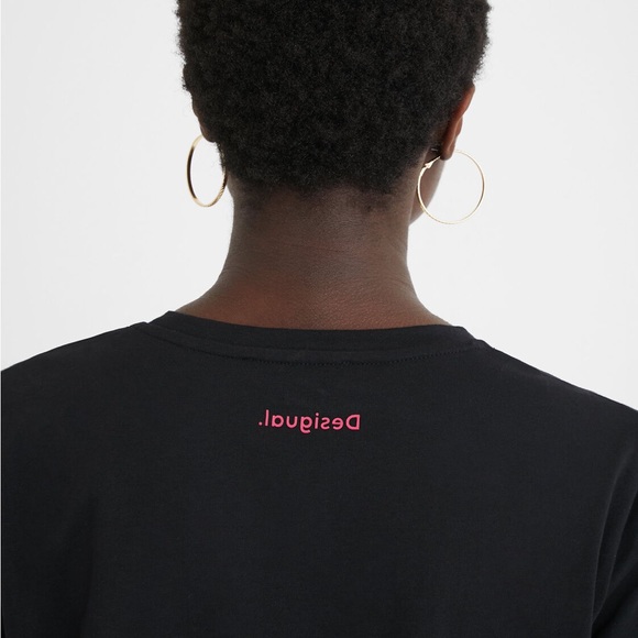 Desigual T-shirt hearts 100% cotton Size Large - Picture 6 of 10